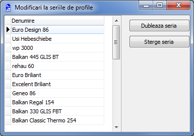 baza de date modificari la serii